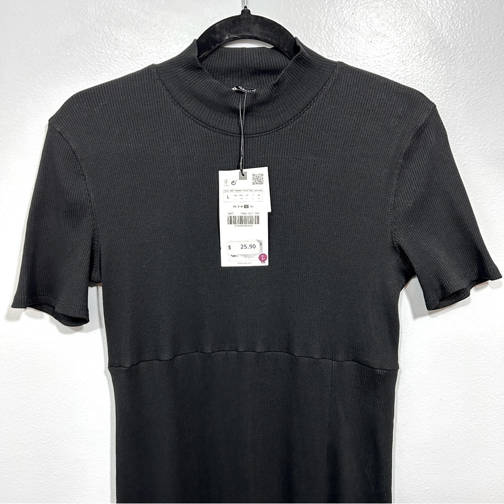 NWT Zara black shift dress with side slit